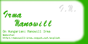 irma manowill business card